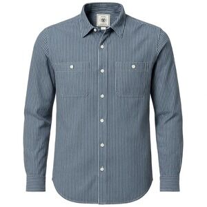 True Craft Mens Striped Blue White‎ Long Sleeve Button Down Shirt Small S Lq